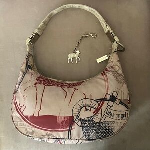 Rare Lesportsac L.A.M.B. Gwen Stefani Hobo Shoulder Bag Y2K Keychain Purse Charm